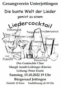 Liedercocktail - GV Unterjettingen @ Bürgersaal im Bürger- und Jugendzentrum Unterjettingen