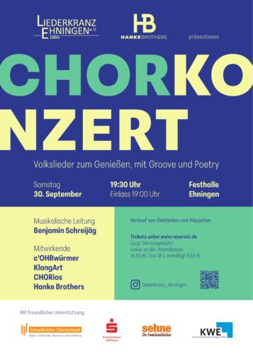 Volkslieder zum Genießen, mit Groove und Poetry - LK Ehningen und die HANKE Brothers @ Festhalle Ehningen