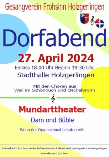 Dorfabend - GV Frohsinn Holzgerlingen @ Stadthalle Holzgerlingen