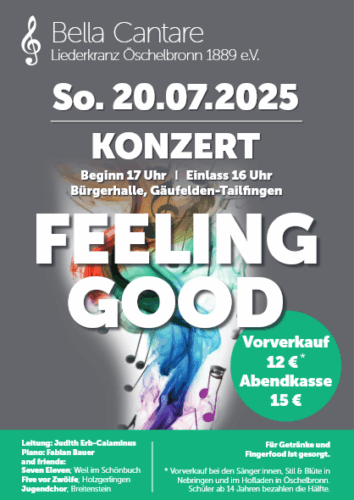 Feeling good - Bella Cantare LK Öschelbronn @ Bürgerhalle, Gäufelden-Tailfingen