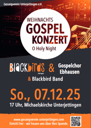 Gospel/Weihnachtskonzert - GV Unterjettingen @ Michaelskirche Jettingen (Unterjettungen)